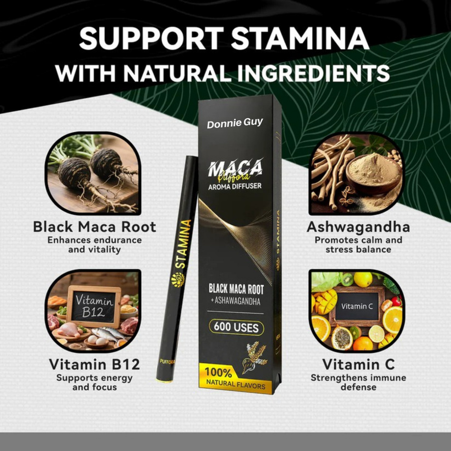Herbal Diffuser Pen for Stamina & Energy with Extracts of Maca